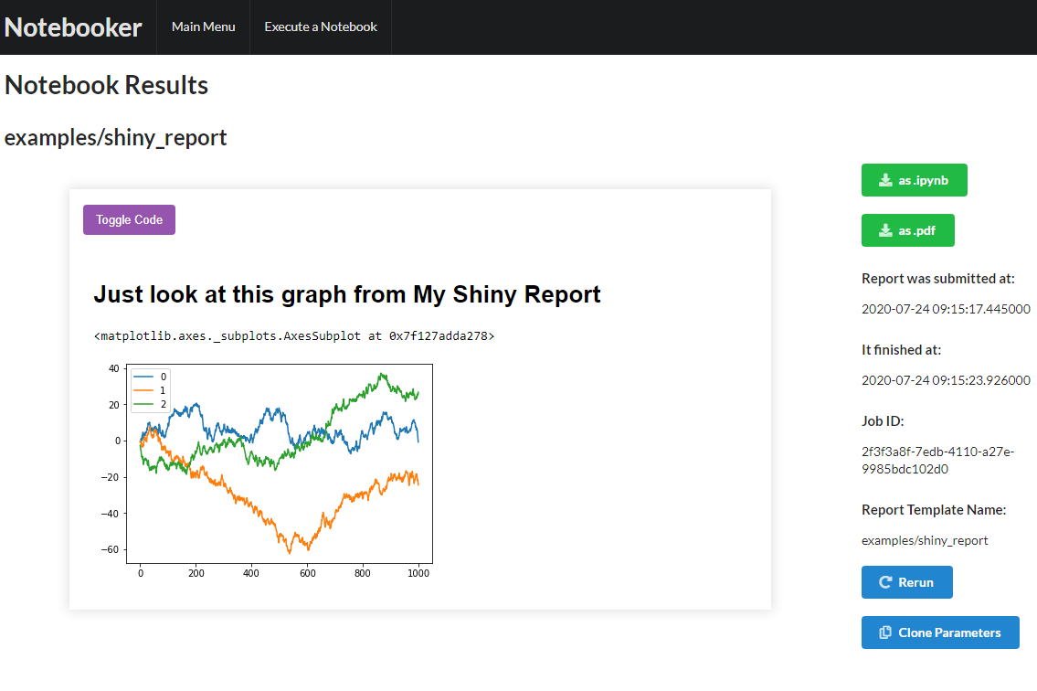 The above report, but presented within Notebooker