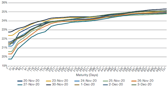 Euro Stoxx 50 Index Variance Swap Term Structure